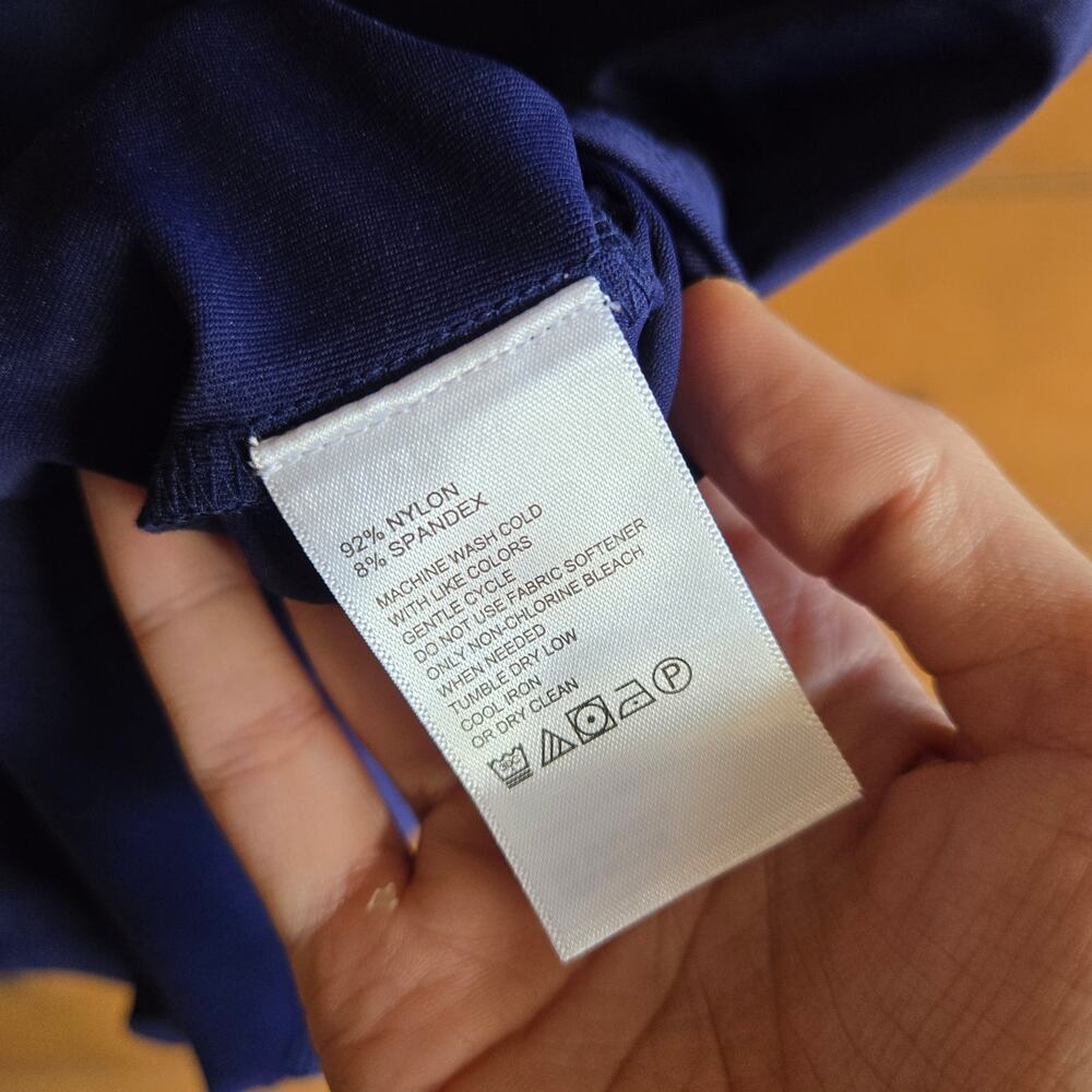 Tommy Bahama Islandzone Top Aubrey Half Zip Navy Golf Gym Medium Mock Neck Shirt - Picture 6 of 6